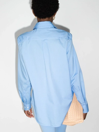 Shop Wardrobe.nyc Concealed Fastening Cotton Shirt In Blue