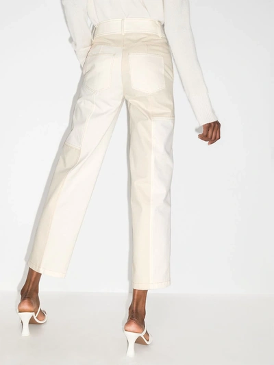 Shop Rejina Pyo Panelled Straight-leg Trousers In White