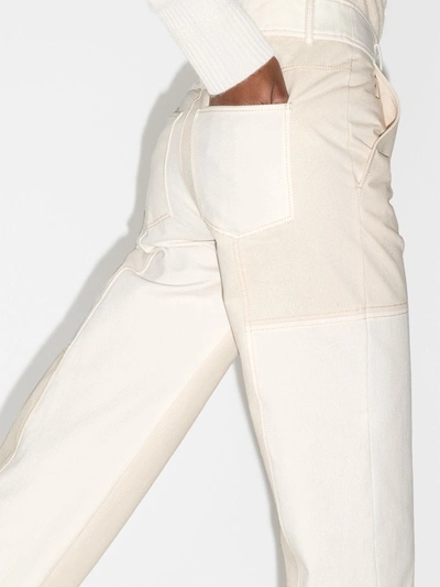 Shop Rejina Pyo Panelled Straight-leg Trousers In White