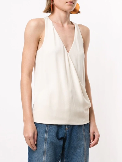 Pre-owned Gucci Sleeveless Wrap Blouse In Neutrals