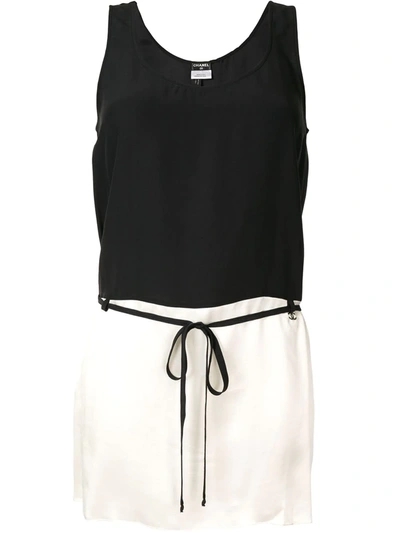 Pre-owned Chanel Tied Waist Tank Top In Black