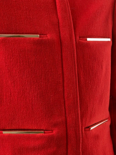 Pre-owned Lanvin Metal Detailing Collarless Coat In Red