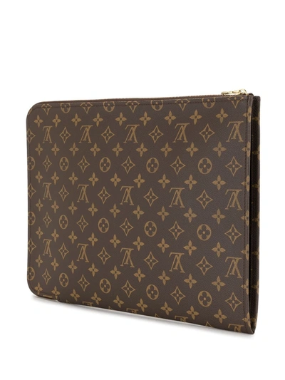 Pre-owned Louis Vuitton 2001  Poche Documents 38 Clutch In Brown