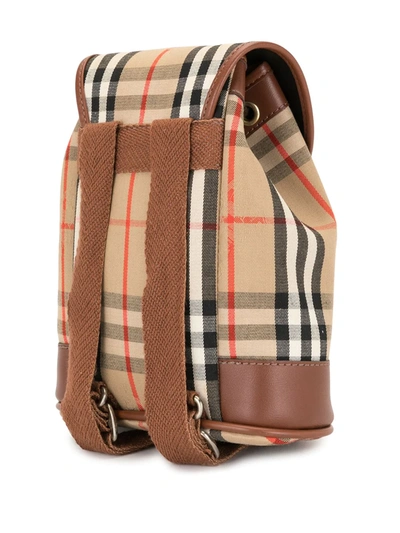 Pre-owned Burberry Small Nova Check Backpack In Brown