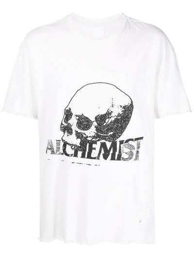 Shop Alchemist Logo-print Distressed T-shirt In Neutrals