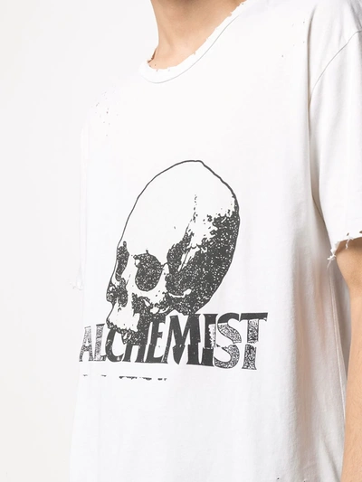 Shop Alchemist Logo-print Distressed T-shirt In Neutrals