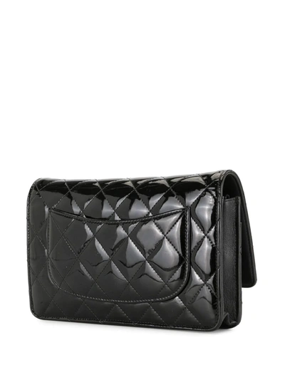 Pre-owned Chanel Varnished Diamond Quilted Woc In Black