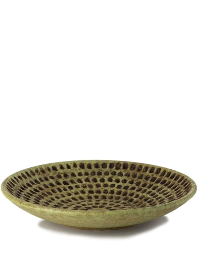Shop Nuove Forme Textured Ceramic Bowl In Green