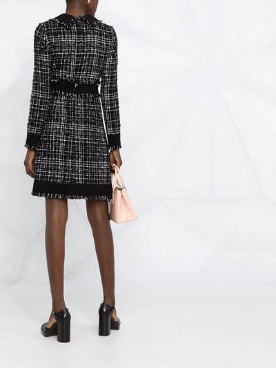 Shop Dolce & Gabbana Tweed Mini Dress In Black