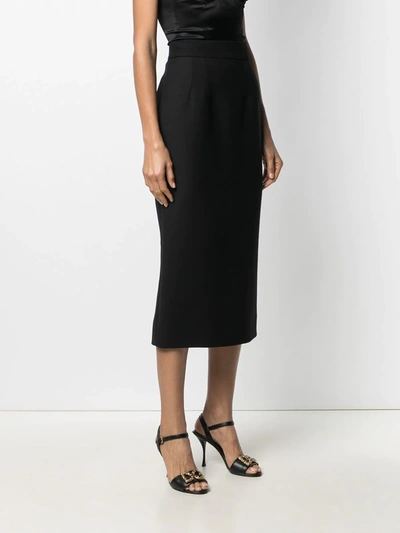 Shop Dolce & Gabbana High-waisted Pencil Skirt In Black