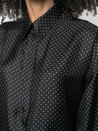 Shop Dolce & Gabbana Oversized Polka-dot Print Blouse In Black