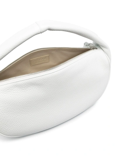 Shop By Far Pebbled Leather Tote Bag In White