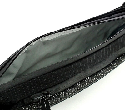 Shop Piquadro Designer Men's Bags Black Woven Nylon Men's Belt Bag In Noir