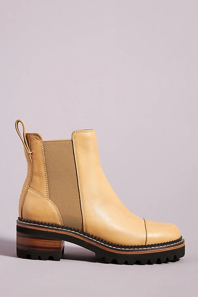 Shop See By Chloé See By Chloe Platform Chelsea Boots In Beige