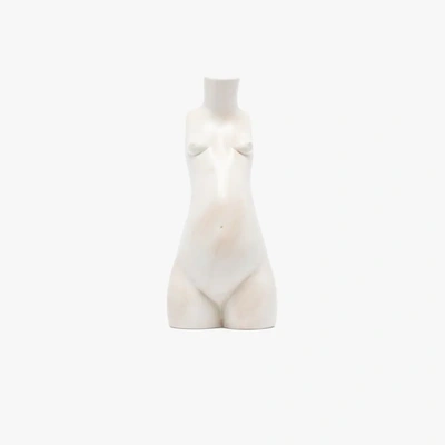 Shop Anissa Kermiche Nude Tit For Tat Short Marble Candlestick In Neutrals