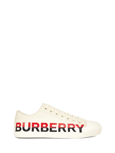 Shop Burberry Sneakers In Cream