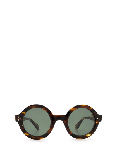 Shop Lesca Phil Sun Light Tortoise Tortoise Sunglasses In A8