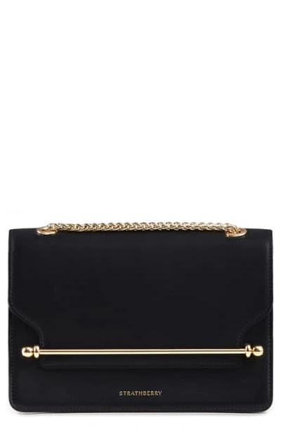 Shop Strathberry East/west Leather Crossbody Bag In Black