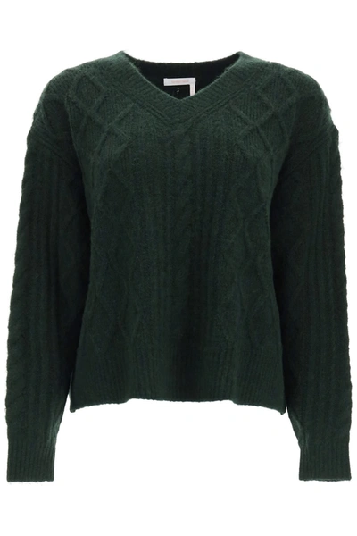 Shop See By Chloé V-neck Sweater In Intense Green (green)