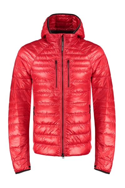 Shop Canada Goose Hybridge Hooded Full-zip Down Jacket In Red