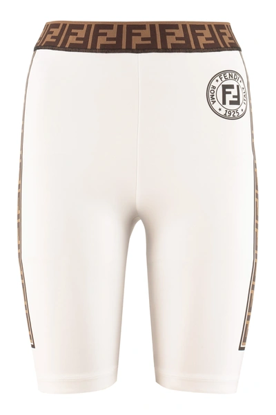 Shop Fendi Techno Fabric Shorts In White