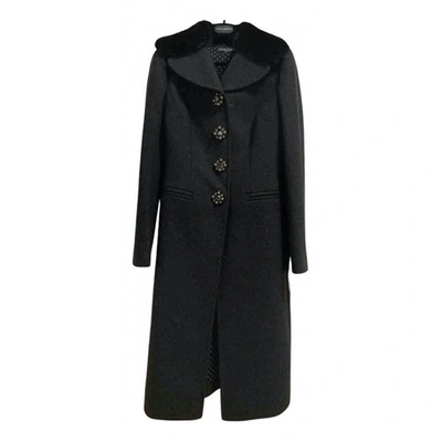 Pre-owned Dolce & Gabbana Anthracite Wool Coat