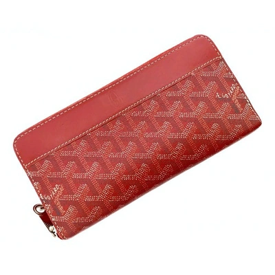Pre-owned Goyard Matignon Cloth Wallet In Red
