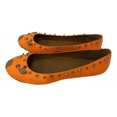 Pre-owned Marc By Marc Jacobs Orange Leather Ballet Flats