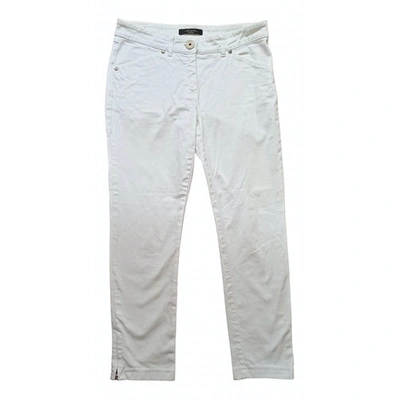 Pre-owned Max Mara White Cotton - Elasthane Jeans