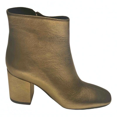 Pre-owned Anine Bing Gold Leather Ankle Boots