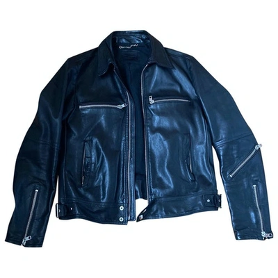 Pre-owned Diesel Black Gold Leather Jacket In Black