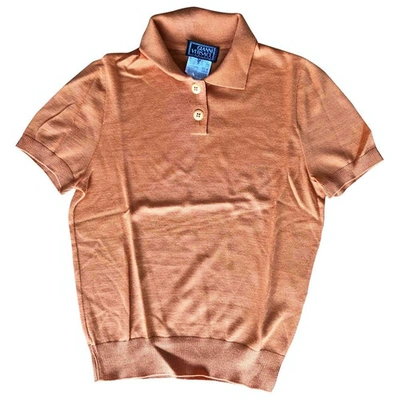 Pre-owned Versace Cashmere Polo In Orange