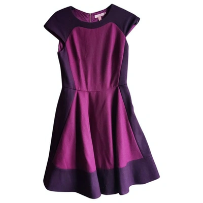 Pre-owned Ted Baker Wool Mid-length Dress In Purple