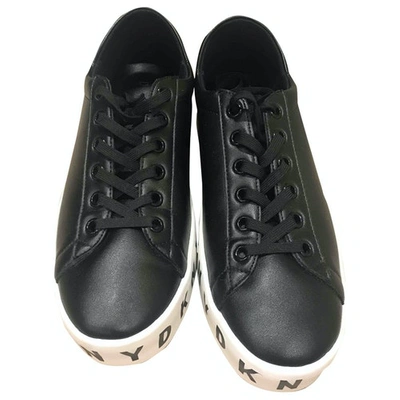 Pre-owned Dkny Black Leather Trainers