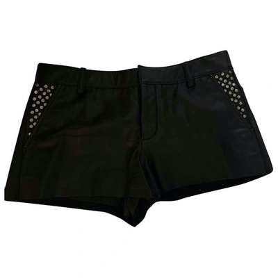 Pre-owned Zadig & Voltaire Leather Mini Short In Black