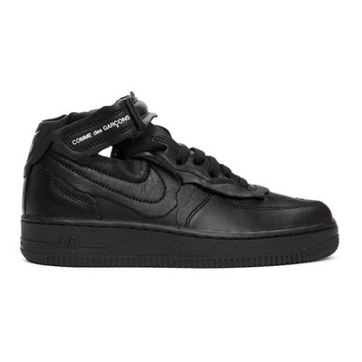 Shop Comme Des Garçons Black Nike Edition Air Force 1 Mid Sneakers In 1 Black