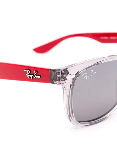 Shop Ray-ban Junior Square Frame Sunglasses In Red