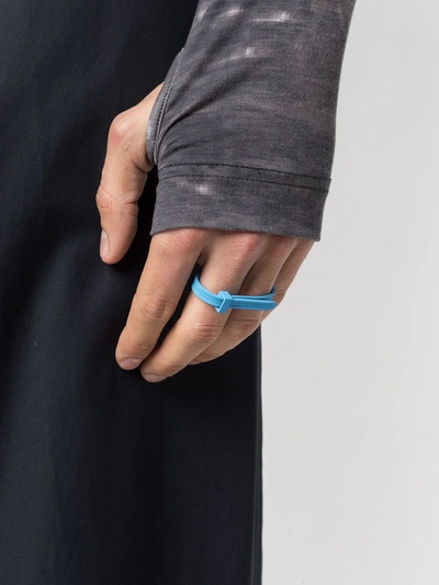 Shop Ambush Zip-tie Two-finger Ring In Blue
