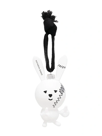 Shop Natasha Zinko Holiday Bunny Ornament In White