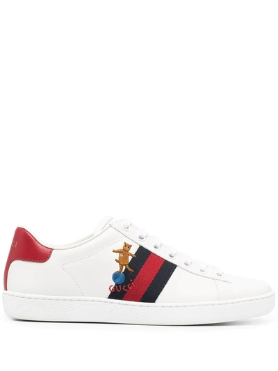 Shop Gucci Ace Logo-embroidered Sneakers In White