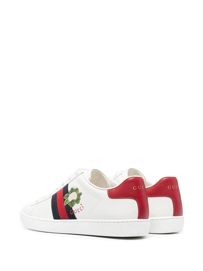 Shop Gucci Ace Logo-embroidered Sneakers In White