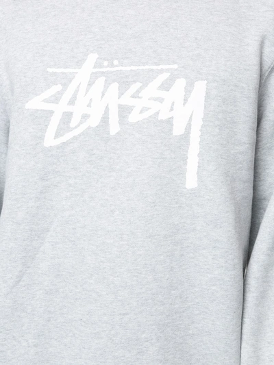 Shop Stussy Logo-print Sweatshirt In Grey