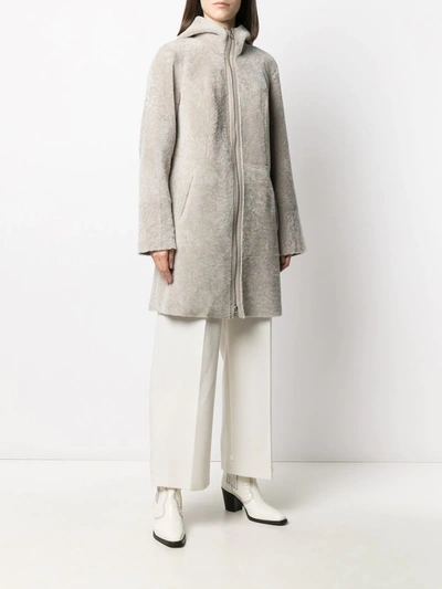 Shop Arma Hooded Fur Coat In Neutrals