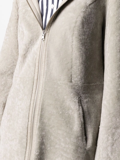 Shop Arma Hooded Fur Coat In Neutrals