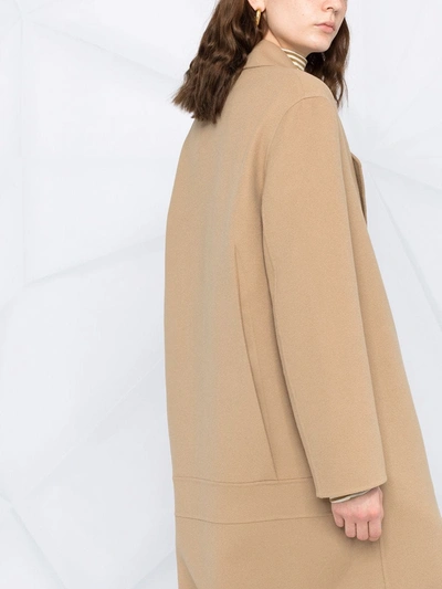 Stella Mccartney Oversized Double-breasted Wool-felt Coat In Brown