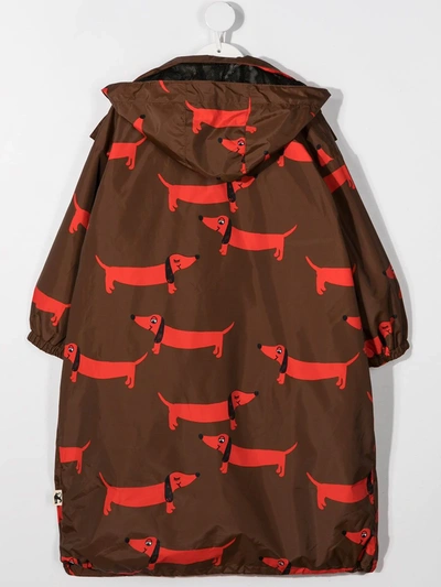 MINI RODINI RECYCLED SAUSAGE DOG-PRINT LAYERED COAT 