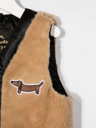 Mini Rodini Kids' Recycled Sausage Dog-print Layered Coat In Brown |  ModeSens