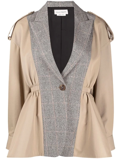 Shop Alexander Mcqueen Panelled Trench Jacket In Neutrals