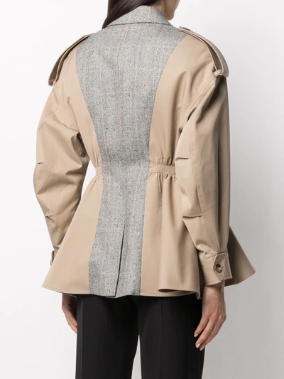 Shop Alexander Mcqueen Panelled Trench Jacket In Neutrals