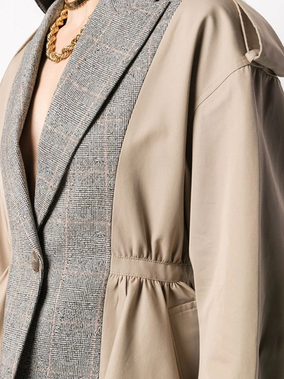 Shop Alexander Mcqueen Panelled Trench Jacket In Neutrals